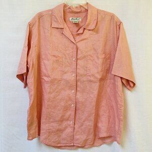 Eddie Bower Blouse Womens XL Collared Shirt Lightweight Beach Vacation Coastal
